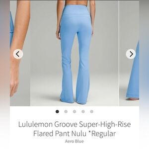 Lululemon Athletica Aero Blue Flared Pants